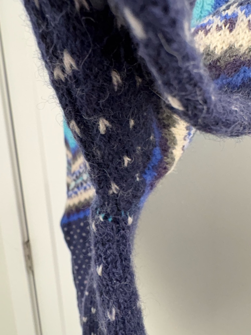 Vintage 90s Gap 100% Wool Blue Fair Isle Nordic Style Knit Cardigan Size Small - Picture 11 of 12